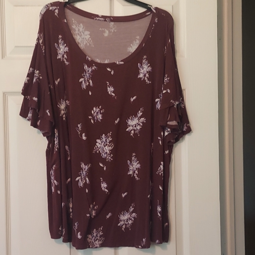 Plus size tunic floral shirt
